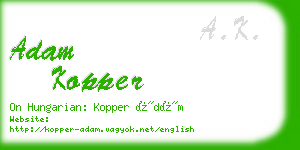 adam kopper business card